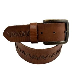 Levi's Men’s Leather Embroidered Belt Size 34” - 85cm Vintage Made in India